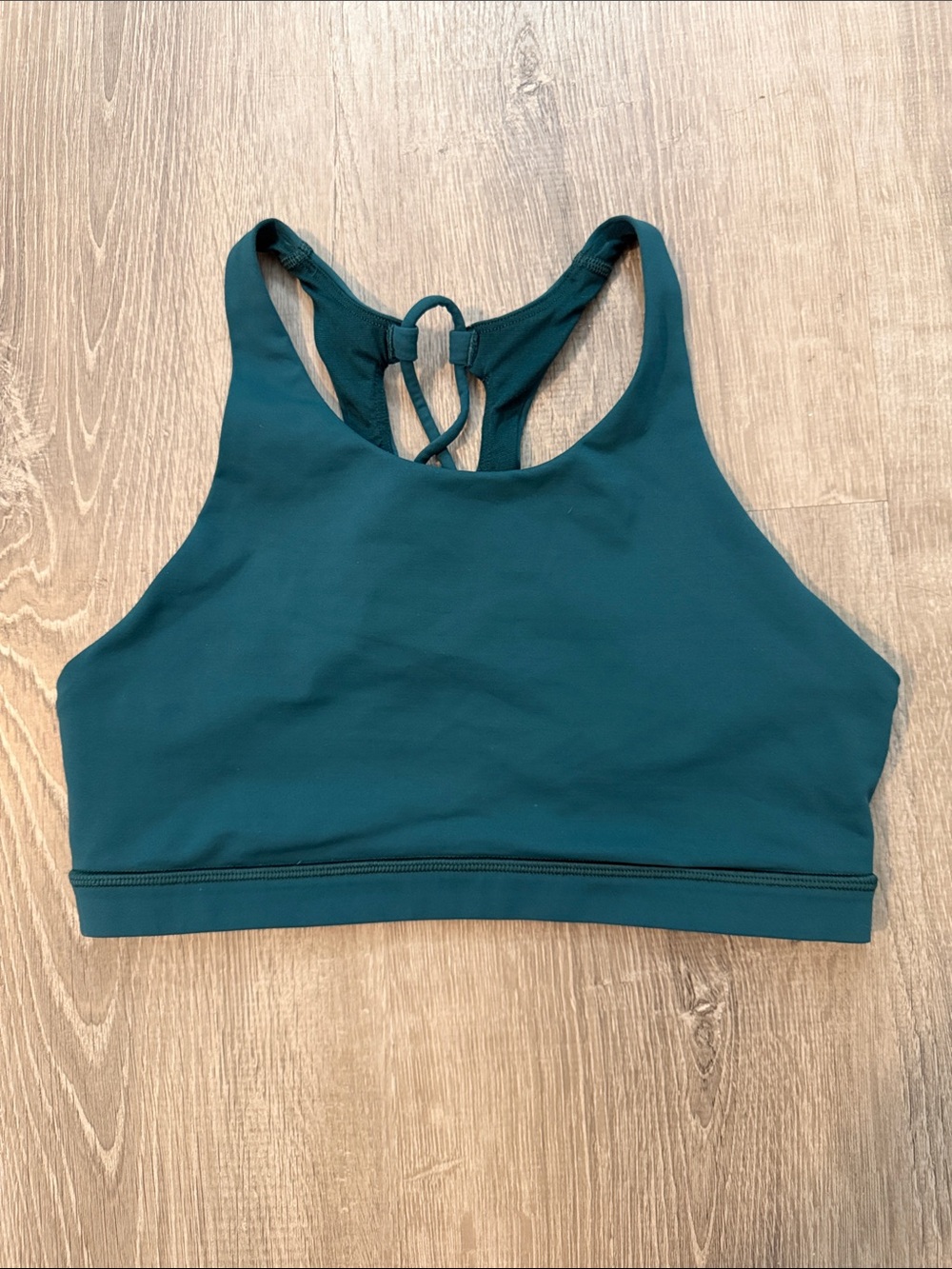 Lululemon Sz 6 Tied To It Open Lace-Up Back Deep Teal High-Neck Yoga Sports Bra - Picture 2 of 6
